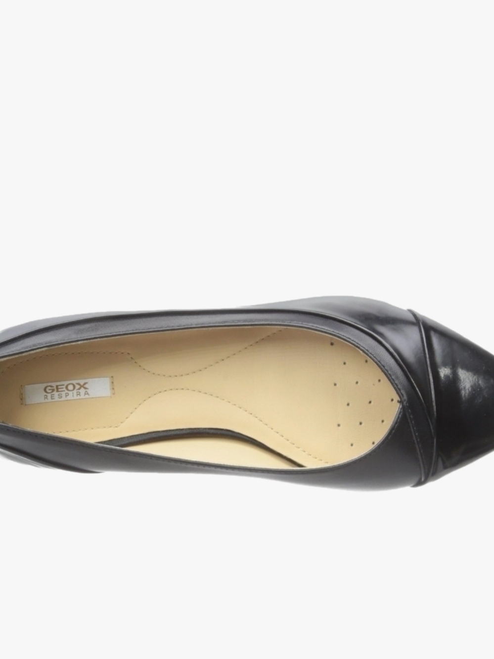 Geox Women's Pointed-Toe Black Leather Flats - Well Loved - Picture 2 of 5